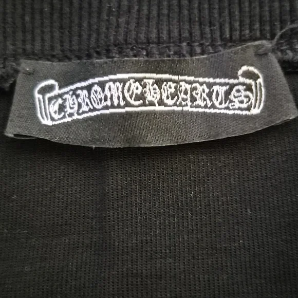 BLACK SWEATSHIRT WITH CHROME HEARTS EMBELLISHMENTS - Picture 3 of 3